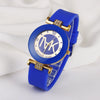 Ladies Quartz Watch Alloy Case Silicone Strap Stainless Steel Clasp Round Dial Leisure Style