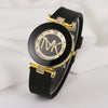 Ladies Quartz Watch Alloy Case Silicone Strap Stainless Steel Clasp Round Dial Leisure Style