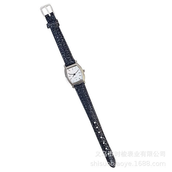 Ladies Quartz Watch Alloy Imitation Leather Square Dial Leisure Style