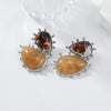 Ladies Resin Drop Shape Personality Geometric Electroplated Earrings