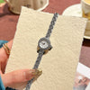 Ladies Retro Small Gold Alloy Wrist Watch With Round Dial And Medieval Style