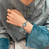 Ladies Retro Small Gold Alloy Wrist Watch With Round Dial And Medieval Style