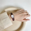 Ladies Retro Small Square Alloy Case Quartz Watch With Barrel Dial And Leisure Style
