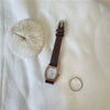 Ladies Retro Small Square Alloy Case Quartz Watch With Barrel Dial And Leisure Style