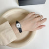 Ladies Retro Small Square Alloy Case Quartz Watch With Barrel Dial And Leisure Style