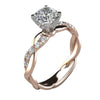 Ladies Ring Copper Geometric Zirconia Inlaid Jewelry