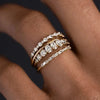 Ladies Ring Fashion Suit Jewelry Alloy Gold Plated Inlaid Zircon Geometric Style