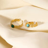 Ladies Ring Stainless Steel 18K Gold Pvdp Furnace Real Gold Hammer Texture Inlaid Turquoise Geometric