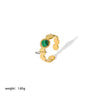 Ladies Ring Stainless Steel 18K Gold Pvdp Furnace Real Gold Hammer Texture Inlaid Turquoise Geometric