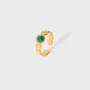 Ladies Ring Stainless Steel 18K Gold Pvdp Furnace Real Gold Hammer Texture Inlaid Turquoise Geometric