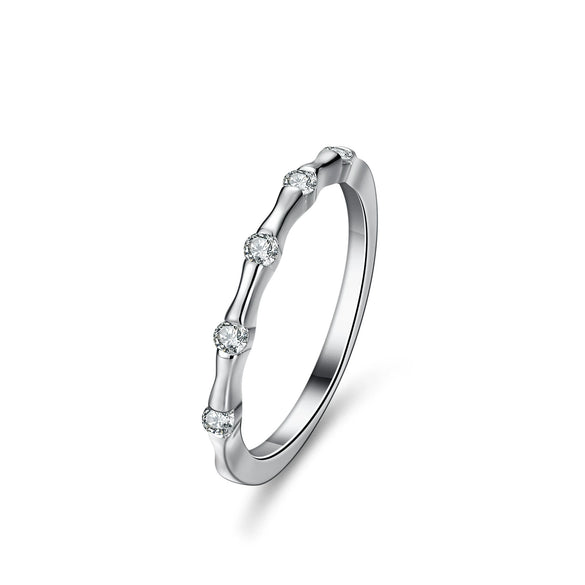 Ladies S925 Silver Moissanite Geometric Ring