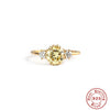 Ladies S925 Sterling Silver Geometric Diamond Engagement Ring With Classic Color And Electroplating Treatment