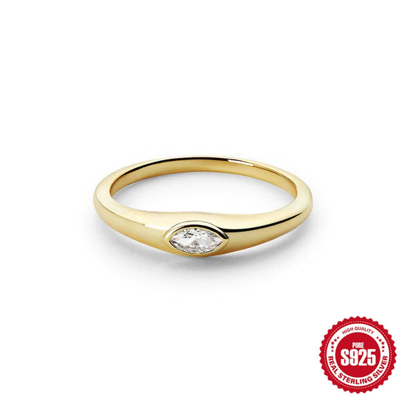 Ladies S925 Sterling Silver Geometric Diamond Engagement Ring With Classic Color And Electroplating Treatment