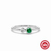 Ladies S925 Sterling Silver Geometric Diamond Engagement Ring With Classic Color And Electroplating Treatment
