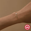 Ladies S925 Sterling Silver Geometric Pattern Glossy Eight Character Chain Pearl Bracelet With Real Gold Electroplating