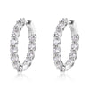 Ladies S925 Sterling Silver Geometric Round Earrings Set With Zircons