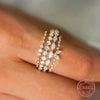 Ladies S925 Sterling Silver Geometric Wedding Ring Inlaid With Gold