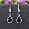 Ladies Sapphire Zircon Earrings Copper Geometric Ear Jewelry