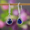 Ladies Sapphire Zircon Earrings Copper Geometric Ear Jewelry