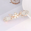 Ladies Spring Hair Clip Alloy Electroplated Crystal Pearl Bow Hair Accessory