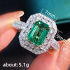 Ladies Square Emerald Engagement Ring Copper Geometric Zircon