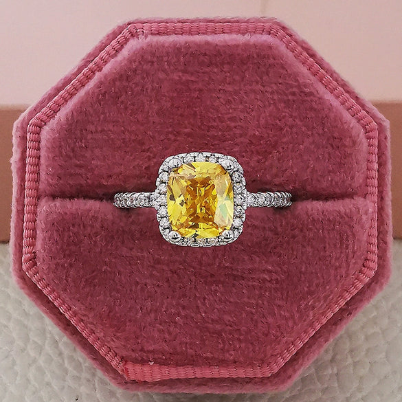 Ladies Square Full Diamond Multi Color Diamond Fashion Creative Luxury Copper Jewelry