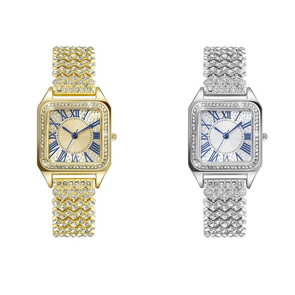 Ladies Square Metal Alloy Copper Quartz Watch Fashionable Wholesale