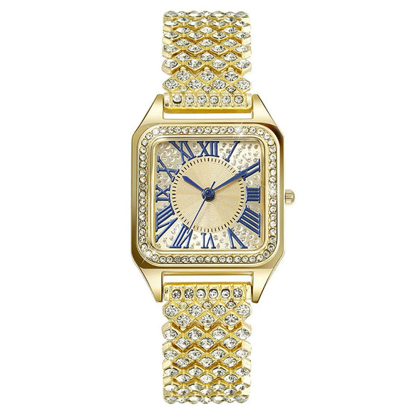 Ladies Square Metal Alloy Copper Quartz Watch Fashionable Wholesale