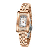 Ladies Square Quartz Watch Alloy Case Mineral Strengthened Glass Mirror Stainless Steel Strap Light Luxury Fashion Exquisite Waterproof