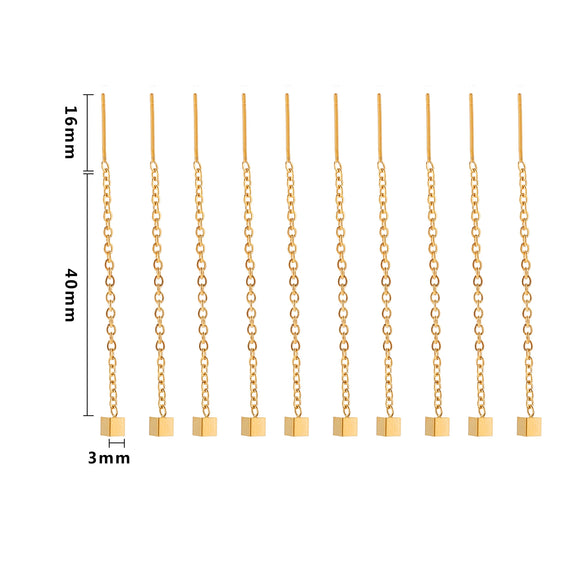 Ladies Stainless Steel And Titanium Steel Earrings With Cross Chain And Electroplating Treatment Jewelry Accessories