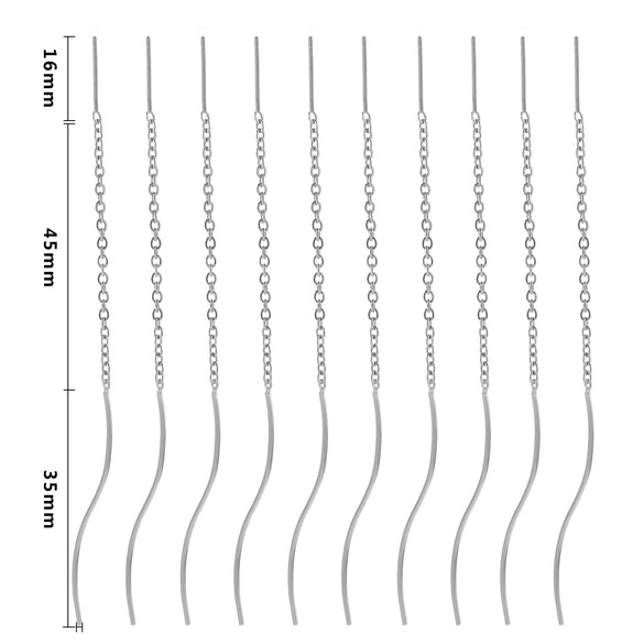 Ladies Stainless Steel And Titanium Steel Earrings With Cross Chain And Electroplating Treatment Jewelry Accessories