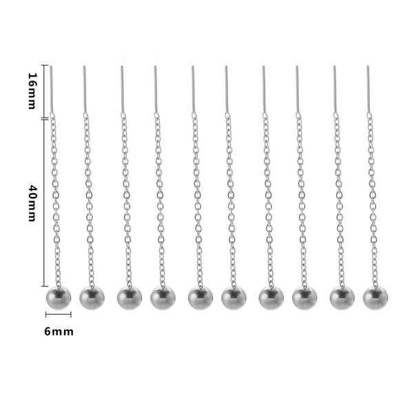 Ladies Stainless Steel And Titanium Steel Earrings With Cross Chain And Electroplating Treatment Jewelry Accessories
