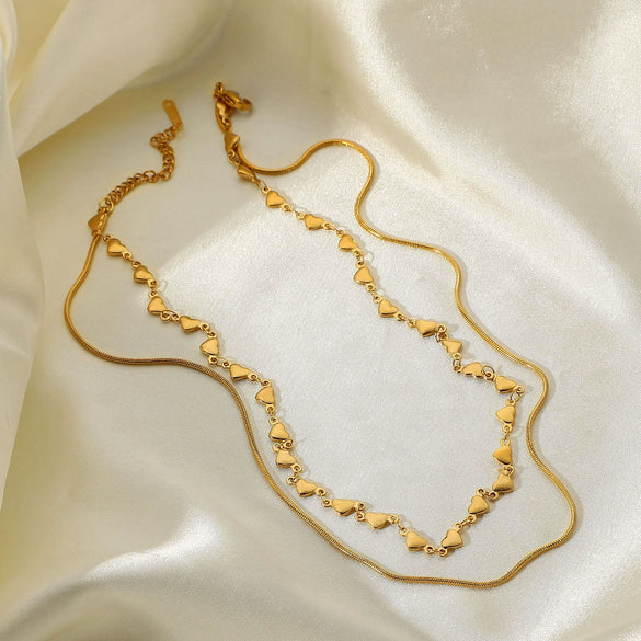 Ladies Stainless Steel And Titanium Steel Geometric Twisted Chain Necklace With Electroplating