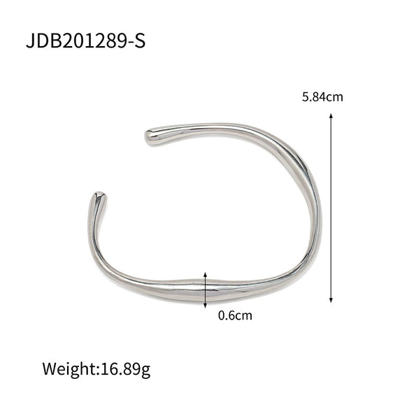 Ladies Stainless Steel Bracelet With Original Design Geometric Style Real Gold Plating Inlaid Zircon