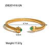 Ladies Stainless Steel Bracelet With Original Design Geometric Style Real Gold Plating Inlaid Zircon