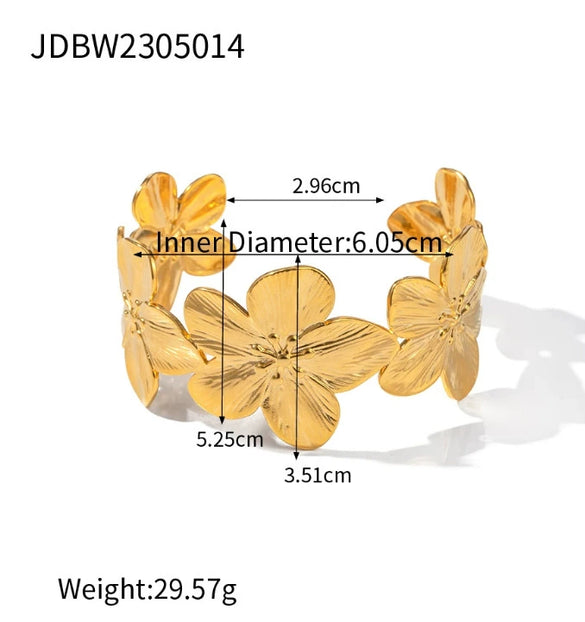 Ladies Stainless Steel Bracelet With Original Design Geometric Style Real Gold Plating Inlaid Zircon