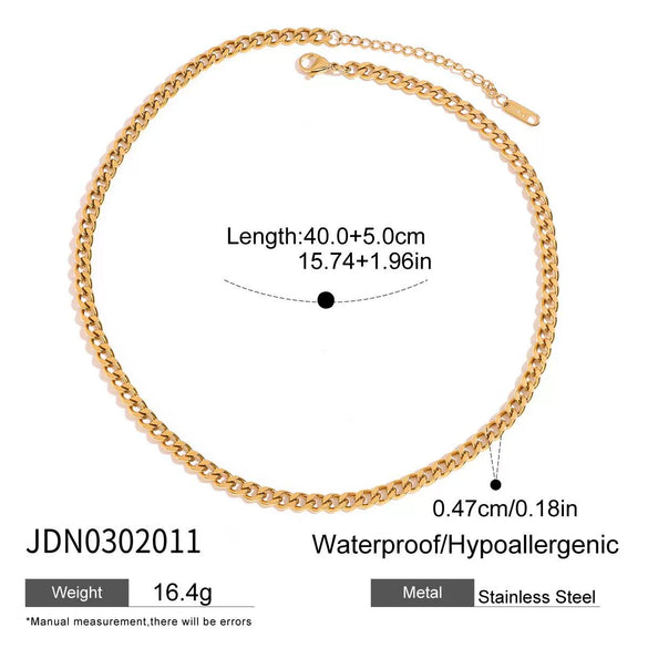 Ladies Stainless Steel Chain Necklace With Electroplating Light Luxury Style