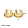 Ladies Stainless Steel Circle Earrings With Geometric Design Pvdp Furnace Real Gold Treatment