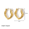 Ladies Stainless Steel Circle Earrings With Geometric Design Pvdp Furnace Real Gold Treatment