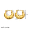 Ladies Stainless Steel Circle Earrings With Geometric Design Pvdp Furnace Real Gold Treatment