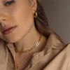 Ladies Stainless Steel Circle Earrings With Geometric Design Pvdp Furnace Real Gold Treatment