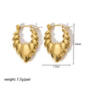 Ladies Stainless Steel Circle Earrings With Geometric Design Pvdp Furnace Real Gold Treatment