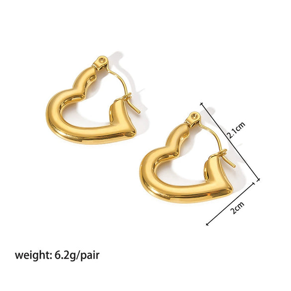 Ladies Stainless Steel Circle Earrings With Geometric Design Pvdp Furnace Real Gold Treatment