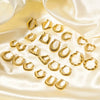 Ladies Stainless Steel Circle Earrings With Geometric Design Pvdp Furnace Real Gold Treatment