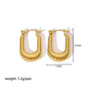 Ladies Stainless Steel Circle Earrings With Geometric Design Pvdp Furnace Real Gold Treatment