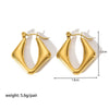 Ladies Stainless Steel Circle Earrings With Geometric Design Pvdp Furnace Real Gold Treatment