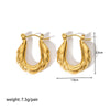 Ladies Stainless Steel Circle Earrings With Geometric Design Pvdp Furnace Real Gold Treatment