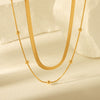 Ladies Stainless Steel Double Layer Geometric Necklace With Electroplating