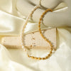 Ladies Stainless Steel Freshwater Pearl Necklace With Geometric Pattern And Pvdp Furnace Real Gold Treatment