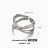 Ladies Stainless Steel Geometric Cross Ring With Electroplating Design And Irregular Shape